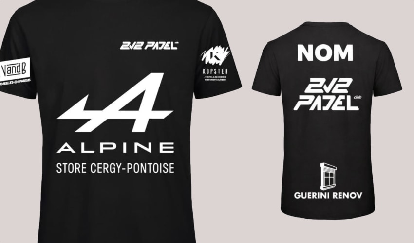 T-shirt officiel 2V2 Padel Club